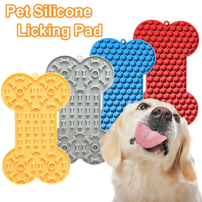Tapete de silicone para alimentação lenta para pets (formato de osso)