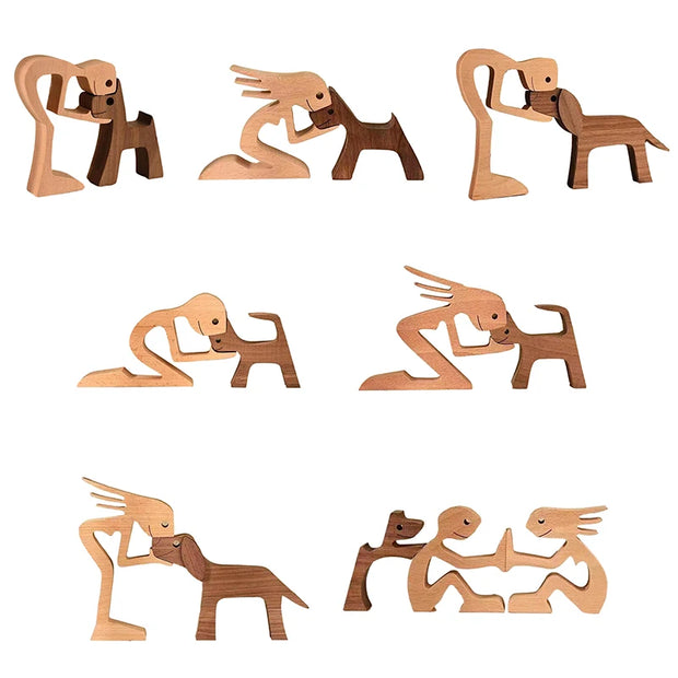 Estatueta de cachorro e mulher ou homem (últimas unidades)