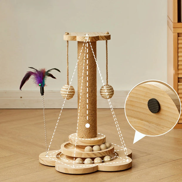 Arranhador para gatos com brinquedos