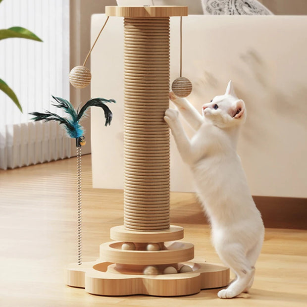 Arranhador para gatos com brinquedos