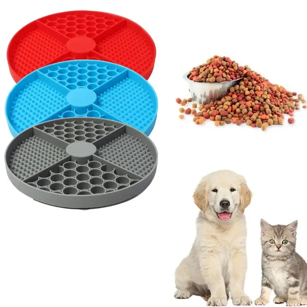 Comedouro Lento de Silicone para Pets (redondo)